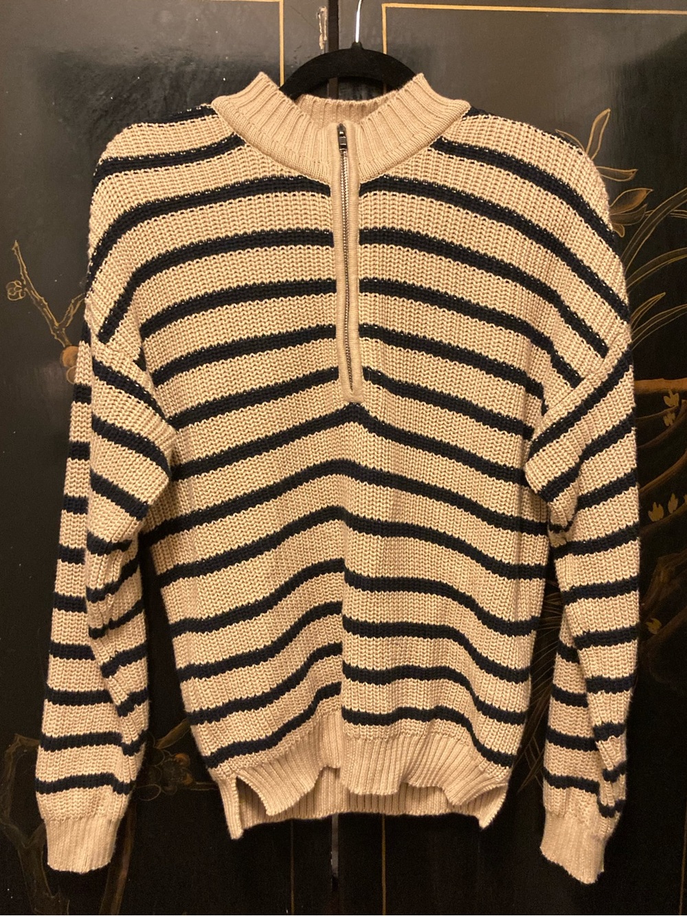 ABLE 100% Organic Cotton Half-Zip Ribbed Knit Sweater - Size XS - Picture 2 of 8